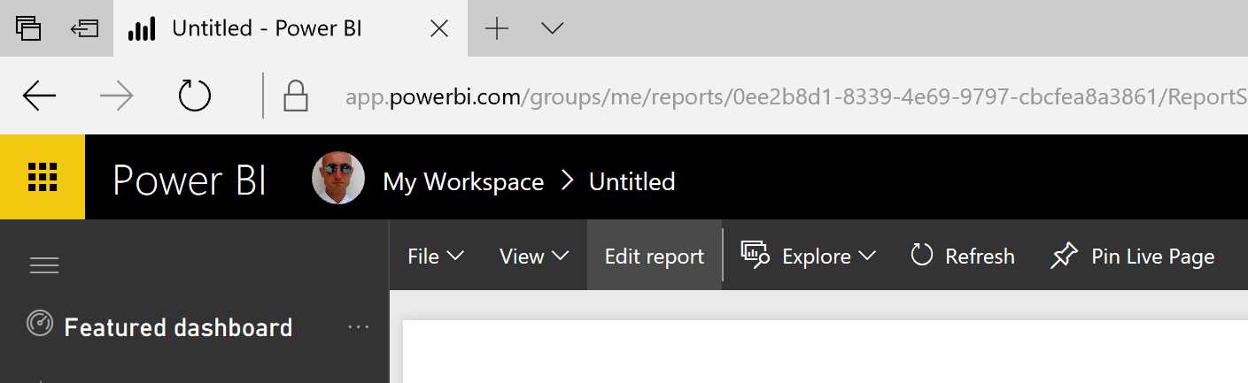 Power BI Service—Edit report