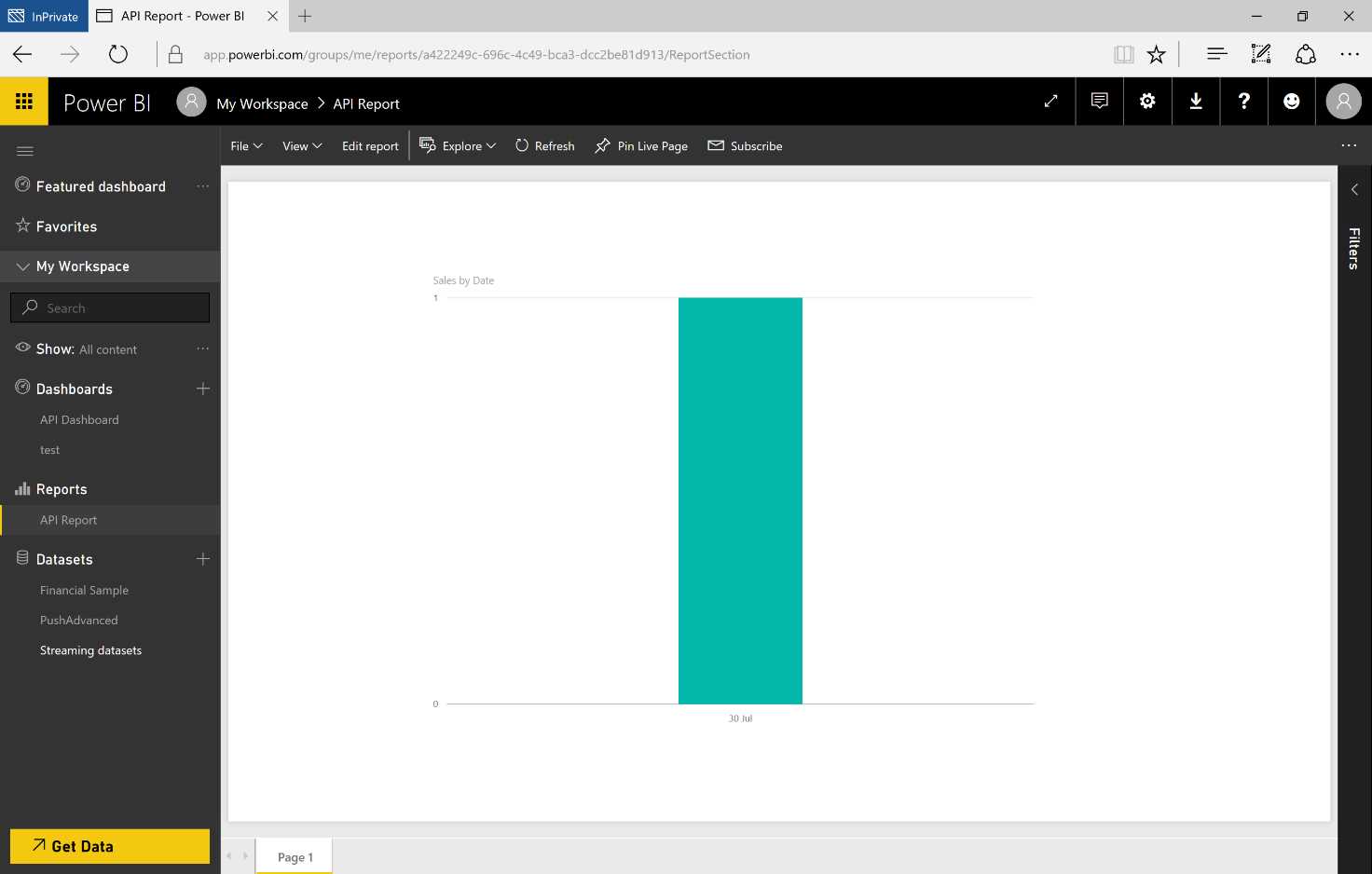 Power BI Service—report update