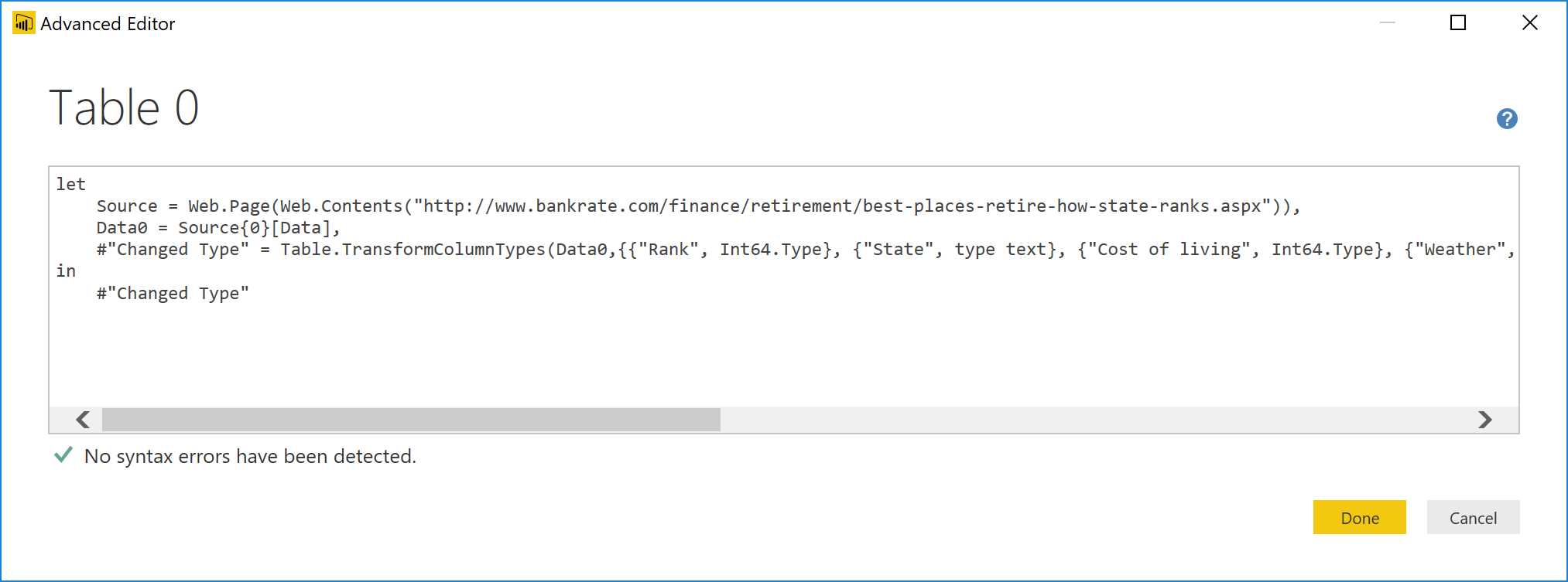 Query Editor—Advanced Editor