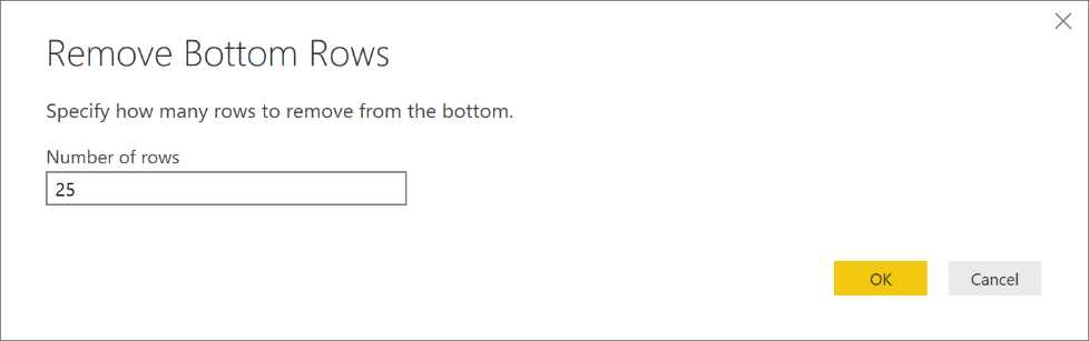 Query Editor—Remove Bottom Rows form