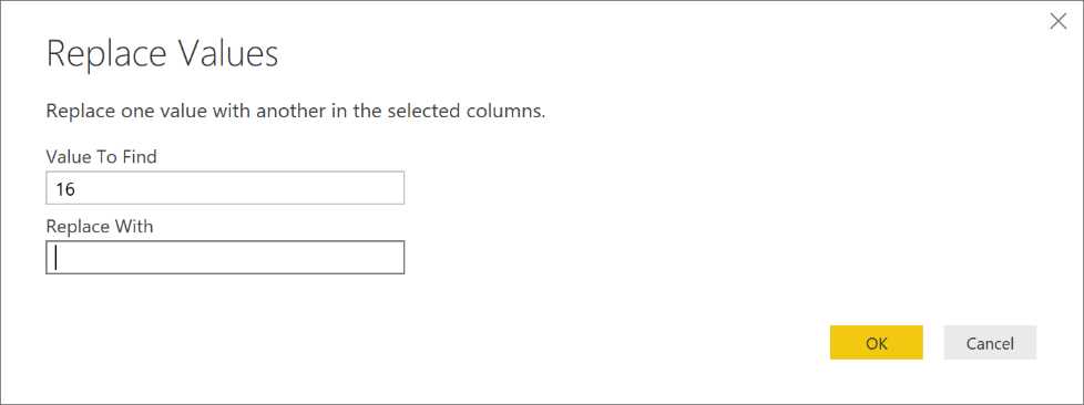 Query Editor—replace with