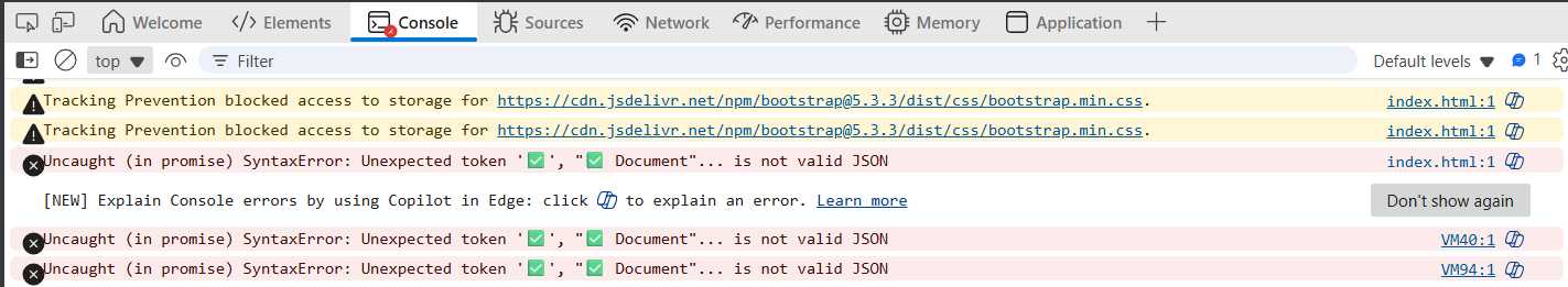 Errors (Browser Developer Tools)