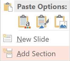 Different paste options when copying slides