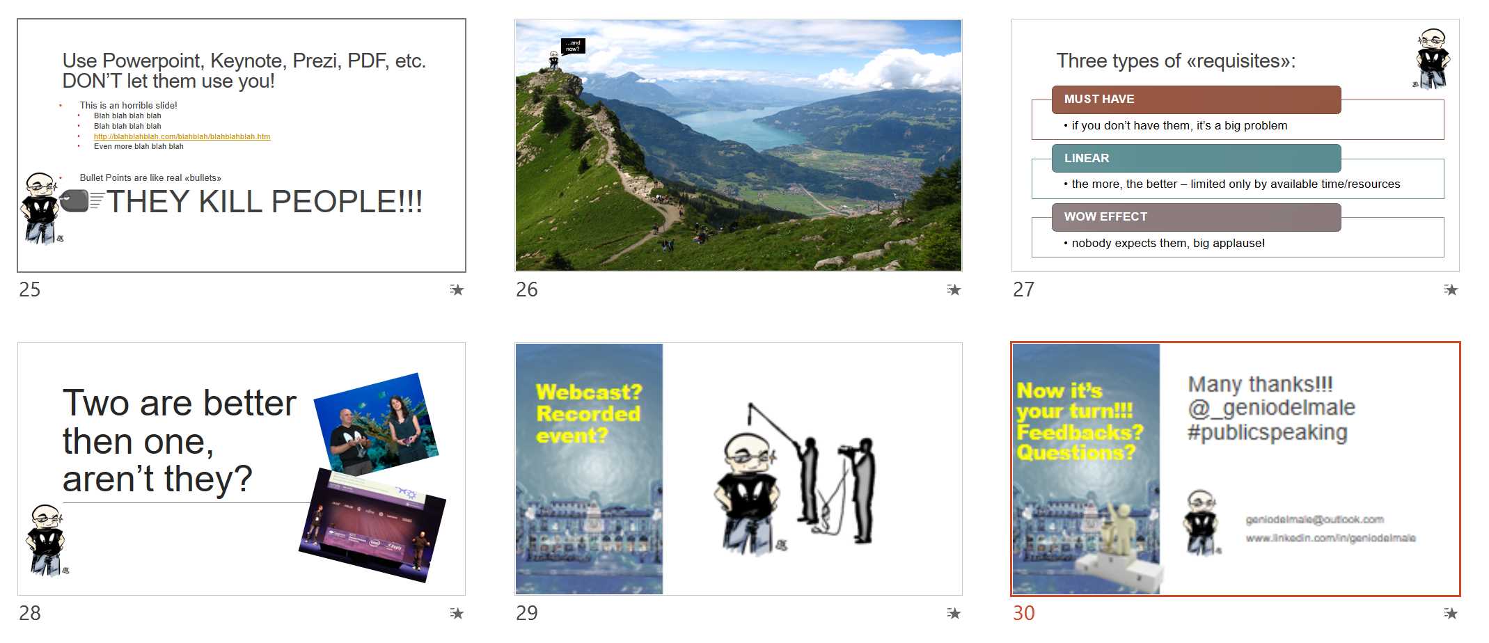 Presentation with a moving avatar