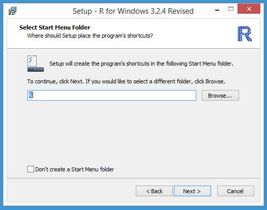Select the Start Menu Folder