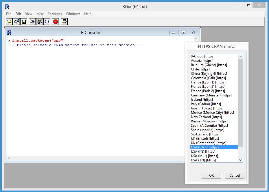 Selecting a Mirror when Installing an Add-On Package