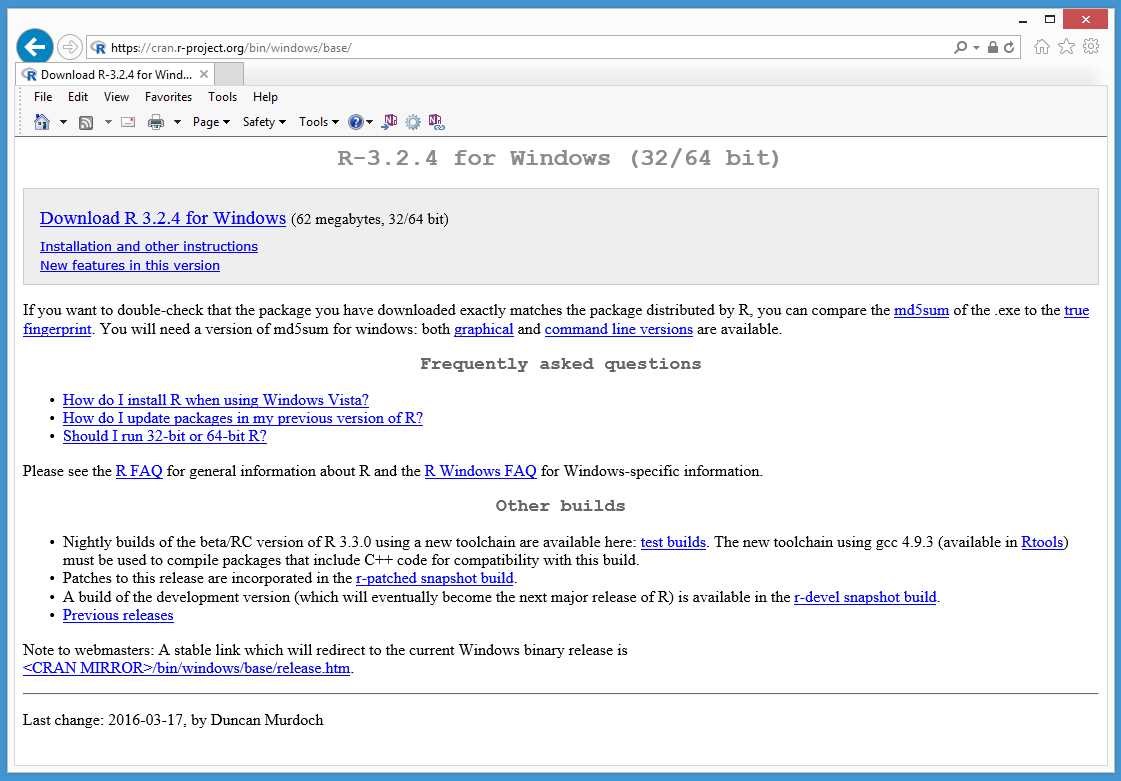 Windows Installation Page