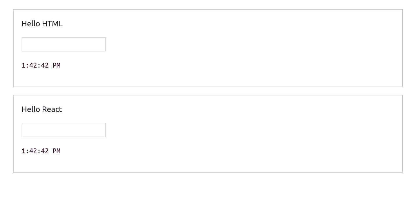 The UI after adding an input and a time string