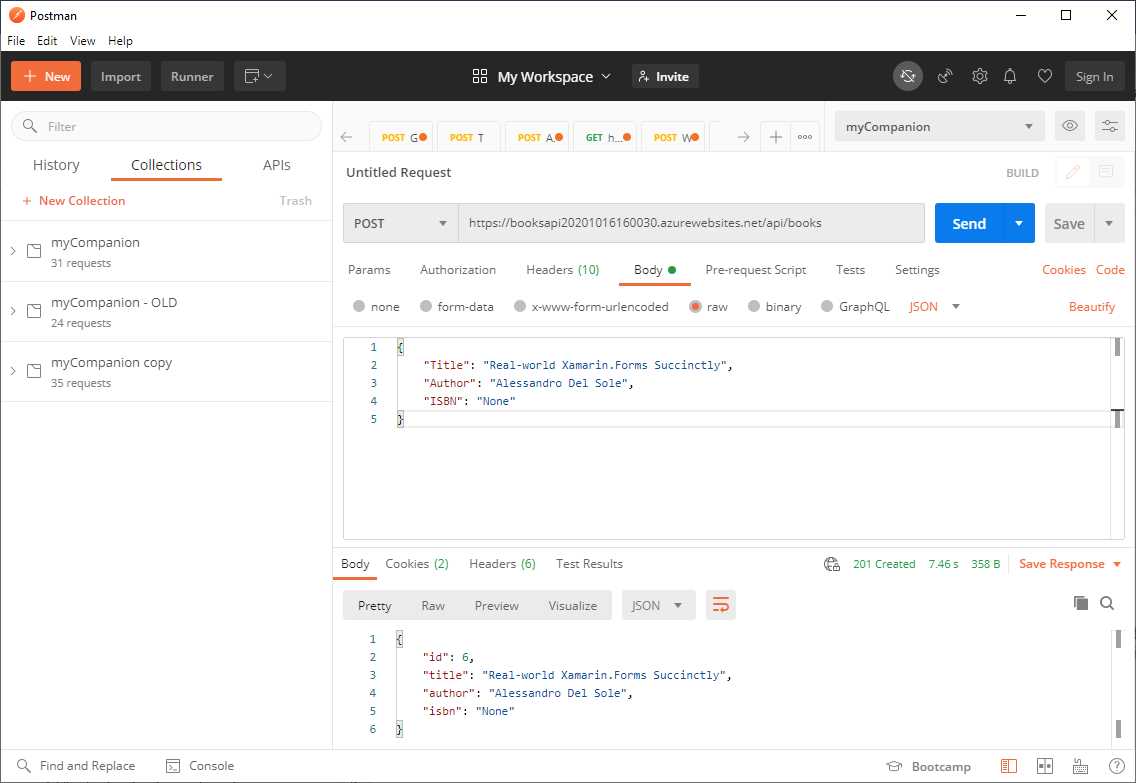 Adding a new object with a POST request