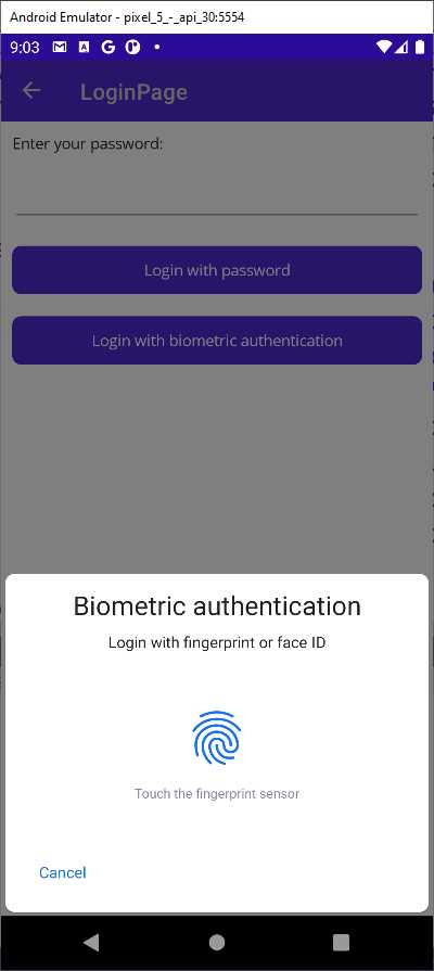 Biometric authentication on Android