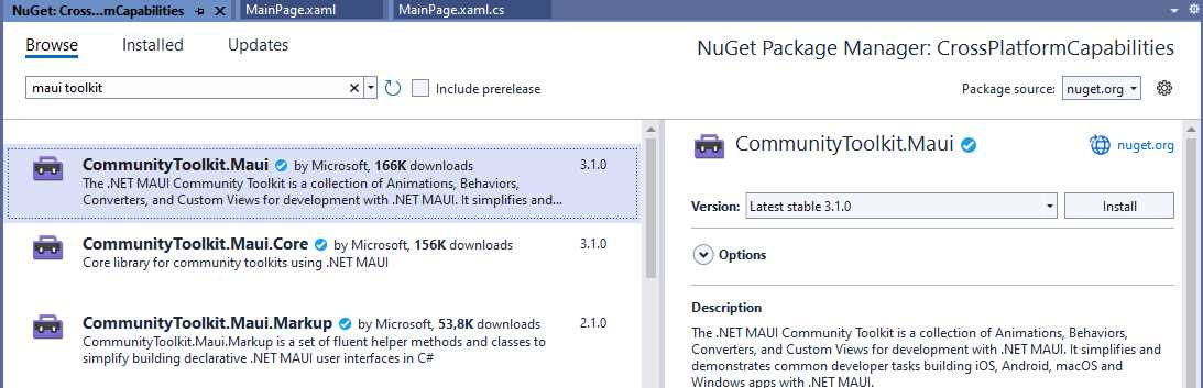 Installing the .NET MAUI Community Toolkit