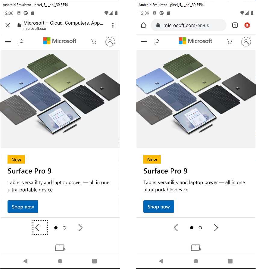 Opening the browser outside and inside the app