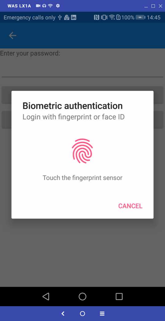 Biometric authentication on Android