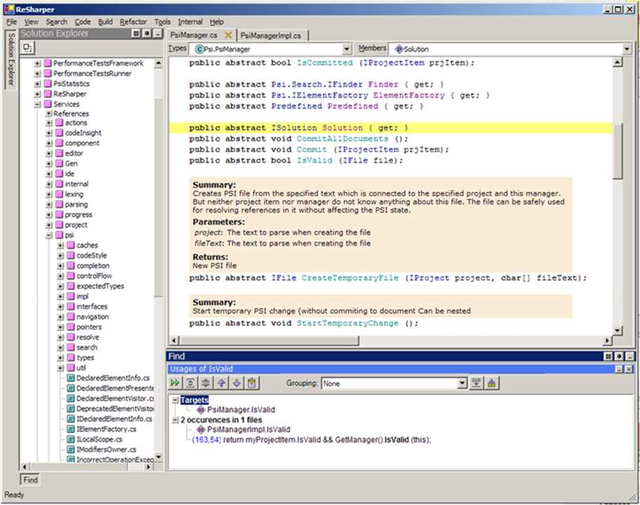 Early Prototype of JetBrains .NET IDE