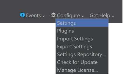 Rider Configure Dropdown Menu