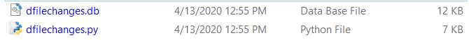 The Database File (dfilechanges.db) and Python Script (dfilechanges.py)