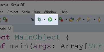Debug and Run Buttons