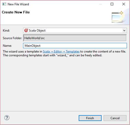 Opening the New File Wizard Window