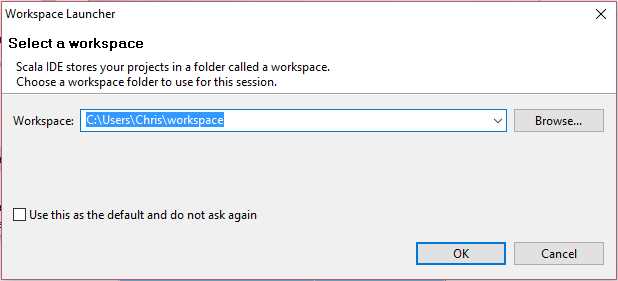 Selecting a Workspace