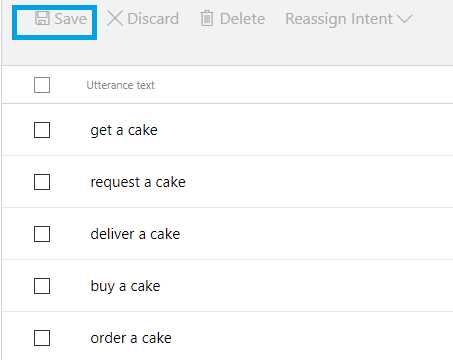 Order Cake Intent Utterances