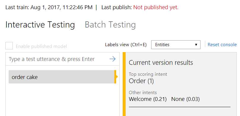 The Interactive Testing Screen
