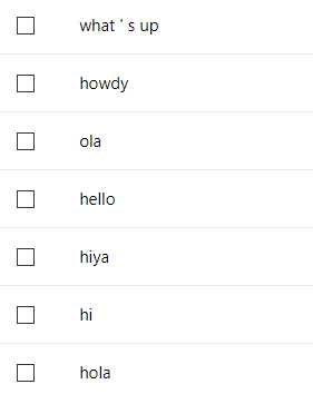 Welcome Intent Utterances