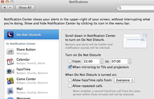 Configure Do Not Disturb on a Mac