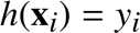 %FontSize=11
%TeXFontSize=11
\documentclass{article}
\pagestyle{empty}
\begin{document}
\[
h(\mathbf{x}_i) = y_i
\]
\end{document}
