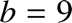 %FontSize=11
%TeXFontSize=11
\documentclass{article}
\pagestyle{empty}
\begin{document}
\[
b = 9
\]
\end{document}