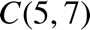 %FontSize=11
%TeXFontSize=11
\documentclass{article}
\pagestyle{empty}
\begin{document}
\[
C(5,7)
\]
\end{document}