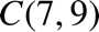 %FontSize=11
%TeXFontSize=11
\documentclass{article}
\pagestyle{empty}
\begin{document}
\[
C(7,9)
\]
\end{document}