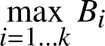 %FontSize=11
%TeXFontSize=11
\documentclass{article}
\pagestyle{empty}
\begin{document}
\[
\max_{i=1\dots k} B_i
\]
\end{document}