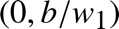 %FontSize=11
%TeXFontSize=11
\documentclass{article}
\pagestyle{empty}
\begin{document}
\[
(0,b/w_1)
\]
\end{document}