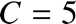 %FontSize=11
%TeXFontSize=11
\documentclass{article}
\pagestyle{empty}
\begin{document}
\[
C=5
\]
\end{document}