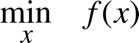 In this case, we are free to search amongst all possible values of . We say that the problem is unconstrained. As we can see in Figure 30, the minimum of the function is zero at .