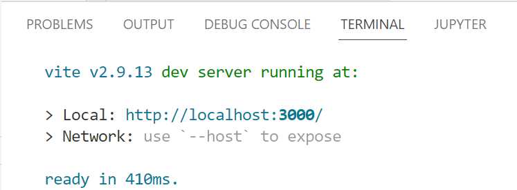 Built-in Terminal in VS Code—Running the App