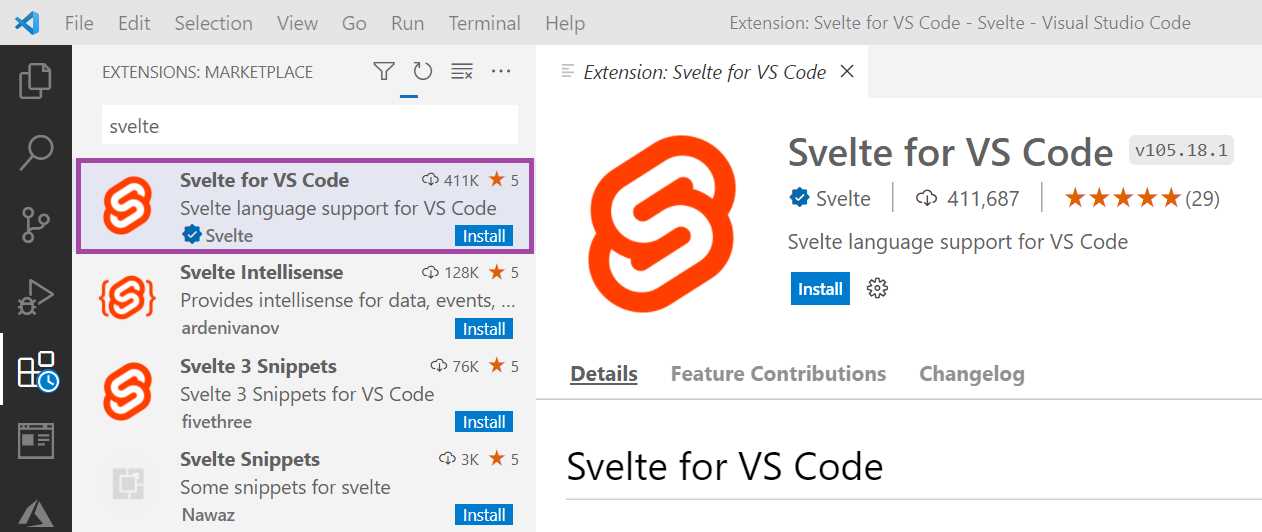 Svelte for VS Code Extension