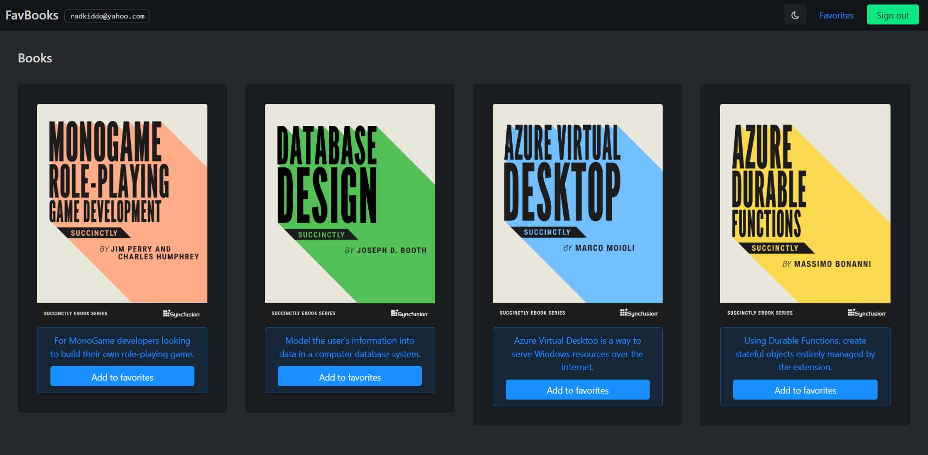 The App’s Main Page (Signed In)