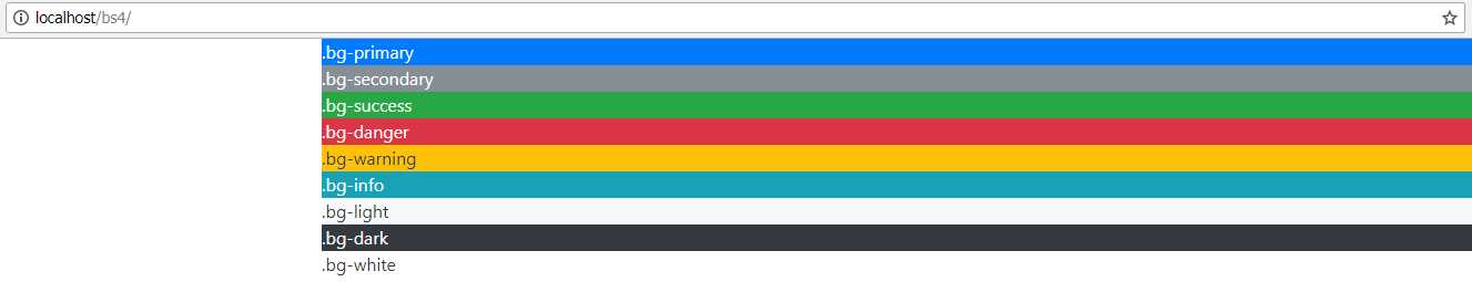 BS4 background colors as produced in Code Listing 24