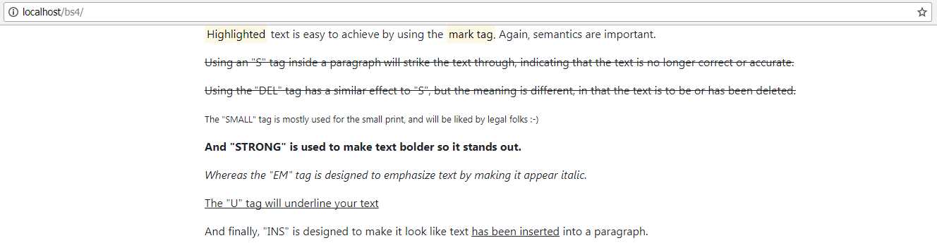 Standard typography styles