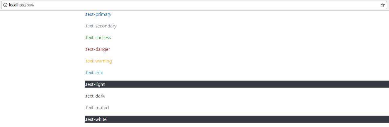 The BS4 default color classes