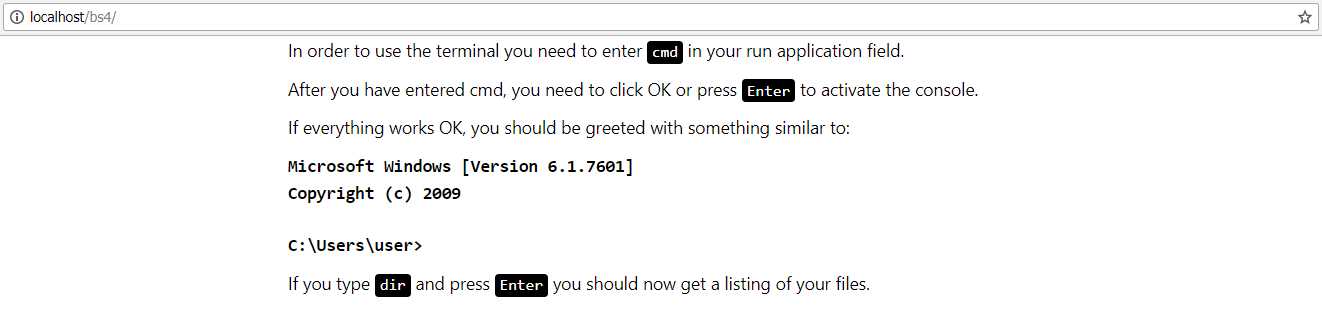 The output produced by Code Listing 30