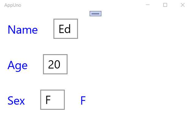 Modified AppUno.UWP Running (Updated Value)
