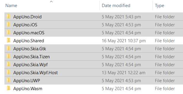 Project Folders to Remove