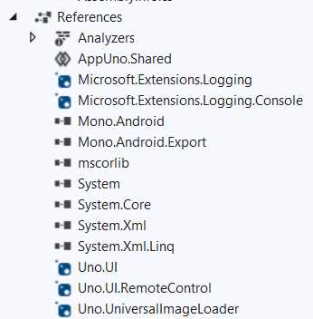 The AppUno.Droid Project References
