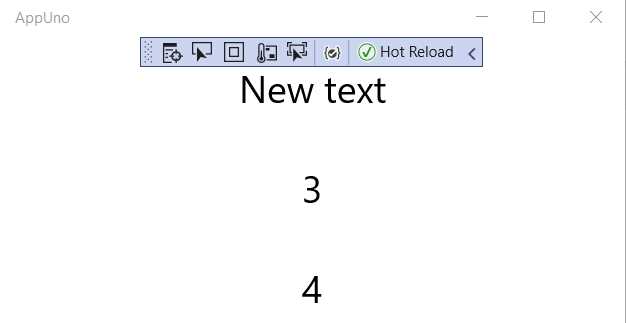 The AppUno.UWP Application Running (Using StackPanel Component)