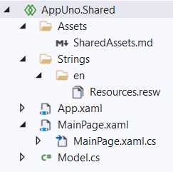 The Model.cs File – AppUno.Shared Project