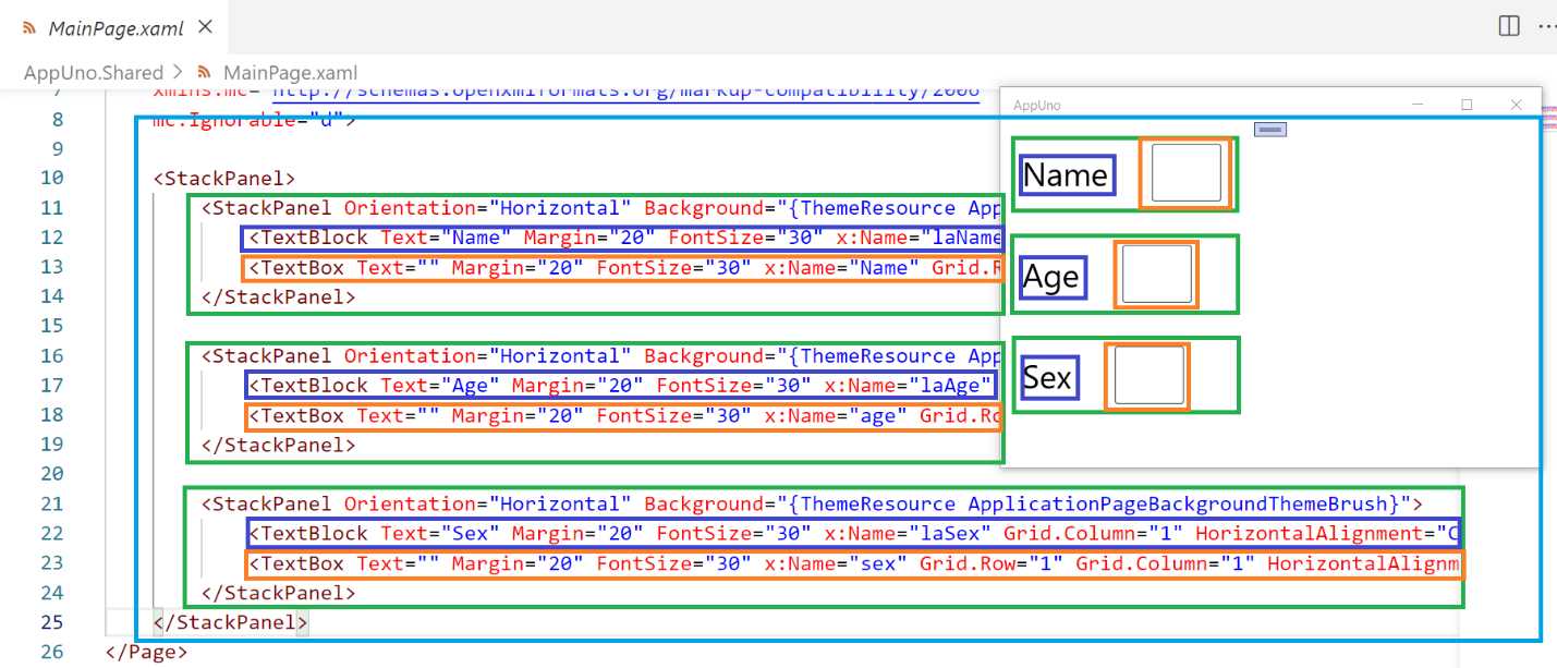 The Relationship between the XAML and UI – AppUno.UWP App Running