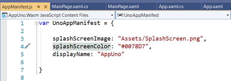 The splashScreenColor Attribute