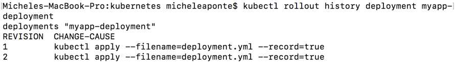 Deployment history output